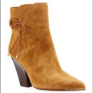 Tory Burch Bow Lila Suede Bow Scrunch Bootie